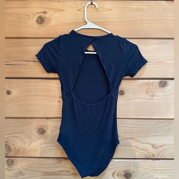 American Eagle Navy Blue Open Back Bodysuit - Picture 2 of 3